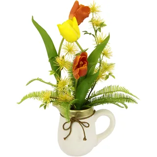I.GE.A. "Arrangement Tulpen", Krug aus Keramik, gelb, orange),