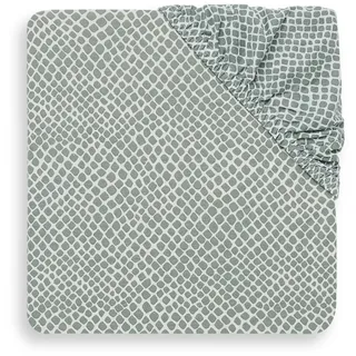 Jollein Spannbettlaken Gitterbett Jersey 60 x 120 cm - Snake - Ash Green