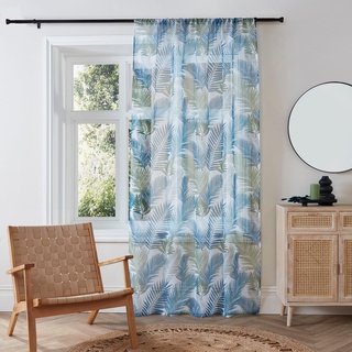 Fusion Scheibengardinen für Fenster B55 x L54 (140 x 137 cm) Voile Vorhänge für Schlafzimmer/Wohnzimmer Weiß Transparente Vorhänge Fensterbehandlung