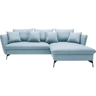 OTTO home Ecksofa »LIVORNO,258 cm, L-Form,« Schlaffunktion u. Bettkasten (139/224cm), Samt, Struktur, Webstoff, grau