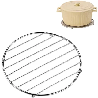 Hontaog Topfuntersetzer Edelstahl Runde, Metall Untersetzer Pfannenschutz, Edelstahl Kuchengitter Auskühlgitter, Topfuntersetzende für Topf, Pfanne, Auflaufform, KüChen Tischplatten, 18,5 cm