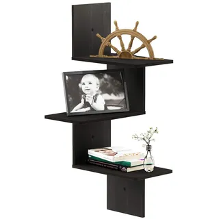 Furinno Rossi Eckregal 3 Ebenen Espresso