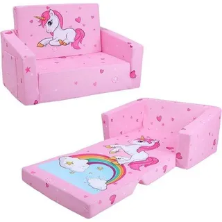 Kinderbank 2-in-1 aus Holz in Rosa