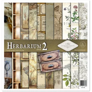 ITD Collection - Scrapbooking-Paket 12x12 inches, Scrapbooking Papier, Dekorpapier, Decoupage, Kartenherstellung, Papiergröße - 310 x 320 mm (Herbarium 2, SLS049)