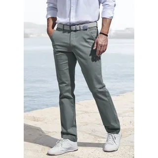 Chinohose JOHN DEVIN "- lange Hose in Regular-fit", Herren, Gr. 33, Länge 34, grün (salbei), Web, Obermaterial: 98% Baumwolle, 2% Elasthan, unifarben, regular fit lang, Hosen Chinohose, aus elastischer Baumwoll-Qualität, in 3 Längen: 30 & 32 & 34