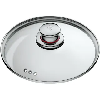WMF Quality One Topfdeckel 20 cm, Glasdeckel mit Metallgriff, hitzebeständiges Glas bis 130°C, Spritzschutz, spülmaschinengeeignet