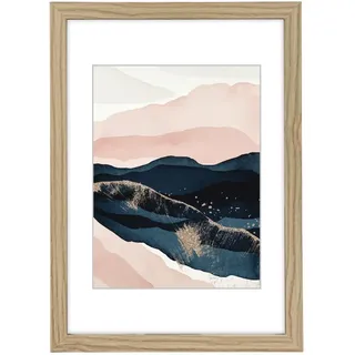 Hama Bilderrahmen „Arizona“, 29,7x42cm (Holzrahmen, Fotorahmen, Hochformat, Querformat, zum Hängen, Hinstellen, Aufsteller, Hängevorrichtung, Bildformat DIN-A3) Eiche