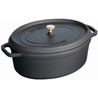 Staub Cocotte 37 cm oval schwarz