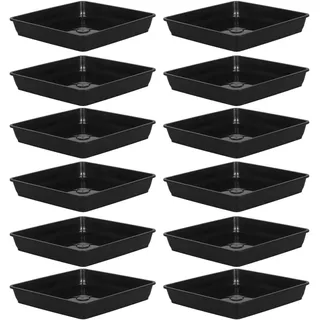 Cabilock 12 Stücke Blumentopf Untersetzer Kunststoff Pflanze Untertassen Rechteckige Blumenuntersetzer Pflanzkübel Untertopf Blumentopf Unterteller Tablett für Indoor Outdoor Garten Balkon