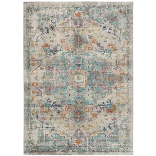 Atticgo Outdoorteppich Blau Luna 200/290 cm , Textil , Vintage , Rechteckig , 200x290 cm , Oeko-Tex® Standard 100 , antistatisch, für Fußbodenheizung geeignet, leicht zusammenrollbar, UV-beständig , Teppiche und Böden, Teppiche, Outdoorteppiche