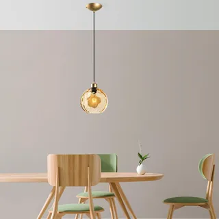 Opviq Elegant Yellow Chandelier, Adjustable Height 40-120 cm, Metal Body, Ø20 cm Cap, Ø14 cm Base, 1 x E27 Socket, Perfect for Modern Spaces