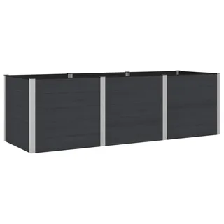 vidaXL Hochbeet Schwarz 300 x 100 x 91 cm WPC und Aluminium - Schwarz