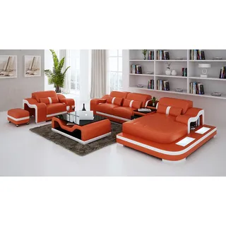 Wohnlandschaft Ecksofa L-Form Sessel Set Garnitur Modern Sofa Leder Couch Neu - Schwarz