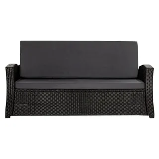 Sitzkissen für Gartenbank aus Polyrattan, Bequeme Auflagen für Gartenbänke – Polster für Hollywoodschaukel (Anthrazit, 100x50x50 cm)