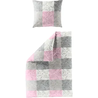 BIERBAUM 3092 kariert Rosa 135 x 200 cm + 80 x 80 cm