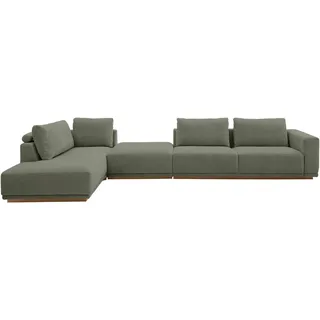 Musterring Wohnlandschaft Anreihsofa mit Armlehne rechts, Eckteil links mit Kissen & Hocker