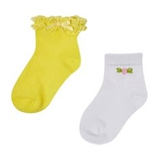 Mayoral 2er Set Socken Blumen Zitrone, ab 6 - 12 Monate
