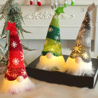Weihnachtswichtel, 3 Stück ​Weihnachten Deko, Weihnachtsdeko Tisch, LED Wichtel, Christmas deko, Weinachtsdekorationen, Weihnachtswichtel Deko, Zwerg Geschenke für Zimmer Weihnachten Tischdeko