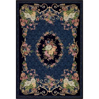THEKO Flomi Floral Teppich 60 x 90 cm Blau