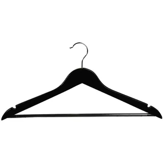 KESPER | Formkleiderbügel - 8er Pack, Material: Lotusholz mit Anti-Rutsch-Lackierung, Metall, Maße: 44,5 cm breit, Farbe: Schwarz | 67155