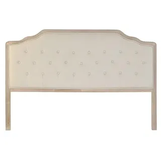Bett-Kopfteil für 150-160-180 cm Capitone Beige aus Holz und Polyester, 180 x 10 x 120 cm
