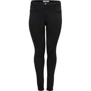 Skinny-fit-Jeans ONLY CARMAKOMA "CARSTORM LIFE PUSH UP HW SK JEANS NOOS", Damen, Gr. 52, Länge 32, schwarz, Denim/Jeans, Obermaterial: 53% Viskose, 29% Baumwolle, 17% Polyester, 1% Elasthan, clean, skinny fit lang, Jeans Skinny-fit-Jeans