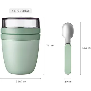 Mepal "Lunchpot + Faltbarer Löffel Ellipse 500 + 200 ml", nordic sage),