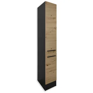 Stella Trading Apothekerschrank Anthrazit Eiche Artisan 30 x 211 x 57 cm