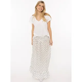 Zwillingsherz Maxirock ""Classic Dots"" knöchellang, elastischer Bund, mit Punkten, weiß