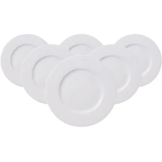 Villeroy & Boch »Frühstücksteller White Pearl ø 22,7 cm 6er Set weiß«, weiß,