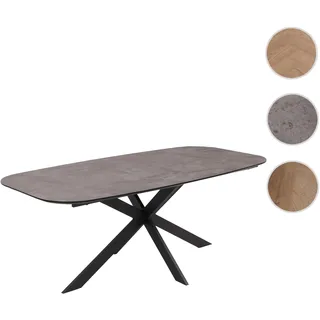Esszimmertisch HWC-O56, Tisch Esstisch, MDF Metall 200x100cm ~ graue Stein-Optik