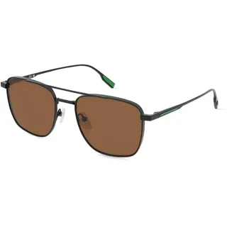 Lacoste L261s Unisex-Sonnenbrille Vollrand Pilot Metall-Gestell, schwarz