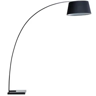 Beliani Stehleuchte Benue 50/160/188 cm , Schwarz , Metall , E27 , 160x188x50 cm , Lampen & Leuchten, Innenbeleuchtung, Stehlampen, Bogenlampen
