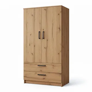 masseno Drehtürenschrank DOVI 90 x 180 x 50 cm Eiche Artisan