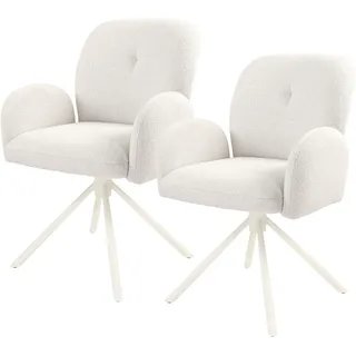 Tom Tailor HOME Armlehnstuhl »PEBBLE ARMCHAIR« (Set) 2 Stk.Esszimmerstuhl, mit Armlehnen, 4-Fußgestell, 140 kg belastbar, drehbar