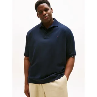 Poloshirt "BT-INTERLOCK FLAGCUFF SLIM FIT-B", Herren, Gr. 4XL, blau (desert sky), Jersey, Obermaterial: 100% Baumwolle, TOMMY HILFIGER BIG & TALL, unifarben, regular fit normal, Rundhals, eingesetzt angesetztes Bündchen, Shirts Poloshirt, Große Größen