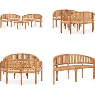 vidaXL 3 tlg. Garten Lounge Set Massivholz Teak - Garten-Lounge-Set - Garten-Lounge-Sets - Holz-Lounge-Set - Holz-Lounge-Sets - Braun