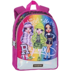 Rainbow High - Mini-Rucksack für Mädchen mit gepolsterten und verstellbaren Schultergurten, Fach und Fronttasche mit Reißverschluss - Kindergartenrucksack, 25 x 30 x 12 cm, Rosa, Taglia unica, Casual