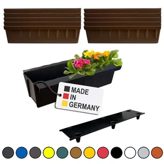 Paletten Blumenkasten 10er-Set Braun Einsatz zum an- & Einhängen Pflanzkastene