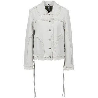 Jeansjacke FREAKY NATION "HippieGirl-FN", Damen, Gr. M (38), weiß (grau), Oberstoff: 100% Baumwolle, Jacken Jeansjacke