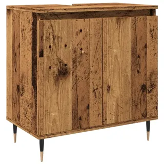 SYFAXTM Badschrank Altholz-Optik 58x33x60 cm Holzwerkstoff - Braun