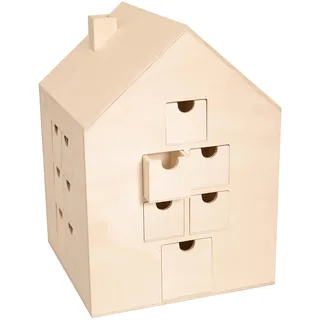 Artemio Adventskalender Haus zum Dekorieren 30 x 21,5 cm - Beige