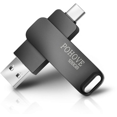 USB Stick 128GB 3.0, OTG USB C Speicherstick 128gb Type C/USB 3.0 Flash Drive 128 GB Für MacBook Pro, Android Handy, Pad, Laptop UND Computer (Schwarz)