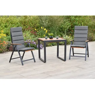 Merxx Athos Set 5-tlg. 2 Klappsessel 2 Auflagen Balkon-Tisch Ausziehbar
