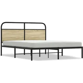 vidaXL Bettgestell ohne Matratze 160x200 cm Sonoma-Eiche Holzwerkstoff - Braun