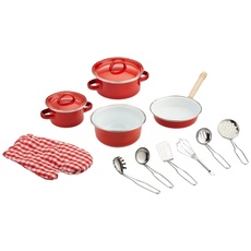 Bild Small Foot - Kochgeschirr-Set rot für Kinderküche, Metall, 11-teilig