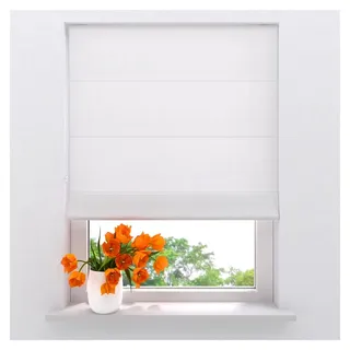 DTCH® Raffrollo ohne Bohren 60 x 180 cm weiß, Größen von 60 bis 160 cm Breite, klemmfix, blickdicht - Weiß