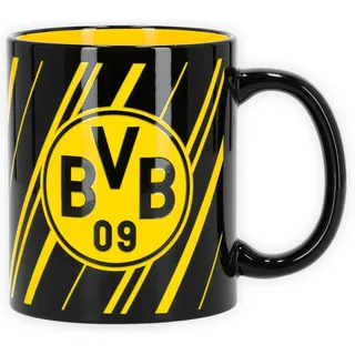 Dortmund Borussia Tasse - Streifen - schwarzgelb | Kaffeebecher | BVB 09