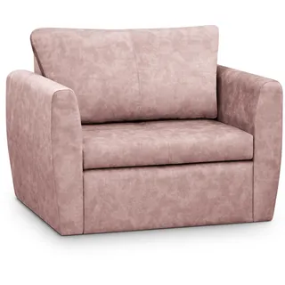 Schlafsessel KAMEL, Rosa, Loungesessel mit Bettfunktion, Bettkasten, Veloursstoff, Haustierfreundlich - Rosa