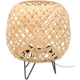 Giftdecor Tischlampe Bambus gewebt Oval 20/23 cm , Naturmaterialen , E27 , 20x23x20 cm , Nur In Filialen Erhältlich, Nur In Filialen Erhältlich
